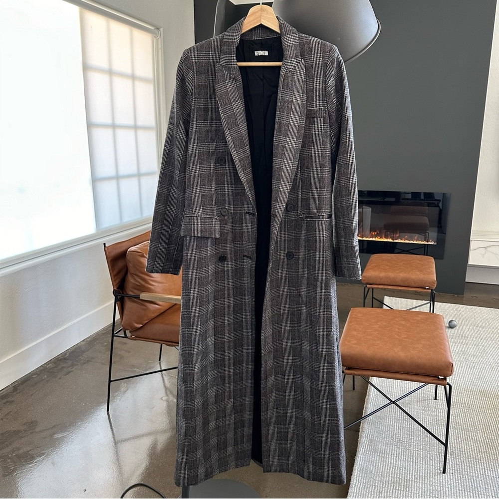 Reformation Plaid Peacoat